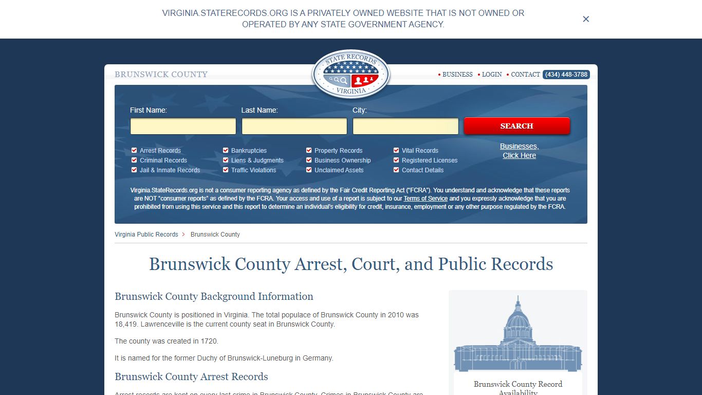 Brunswick County Arrest, Court, and Public Records