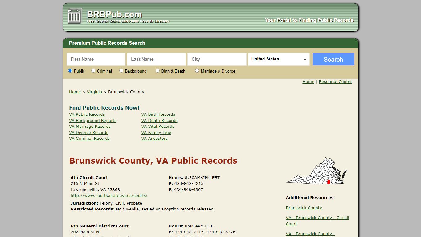 Brunswick County Public Records | Search Virginia Government Databases